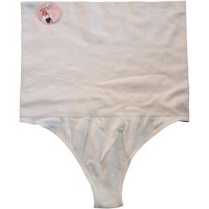 Shapermint Essentials Ribbed High Waist Shapewear Thong Beige 3XL